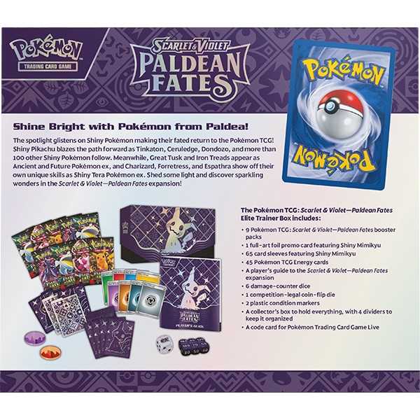 Pokemon TCG: Scarlet and Violet 4.5 Paldean Fates Elite Trainer Box-Collectible Trading Cards-Ashdown Gaming