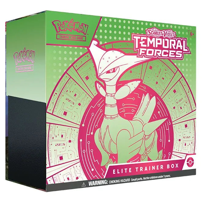 Pokemon TCG: Scarlet and Violet 5 Temporal Forces Elite Trainer Box: Iron Leaves-Collectible Trading Cards-Ashdown Gaming