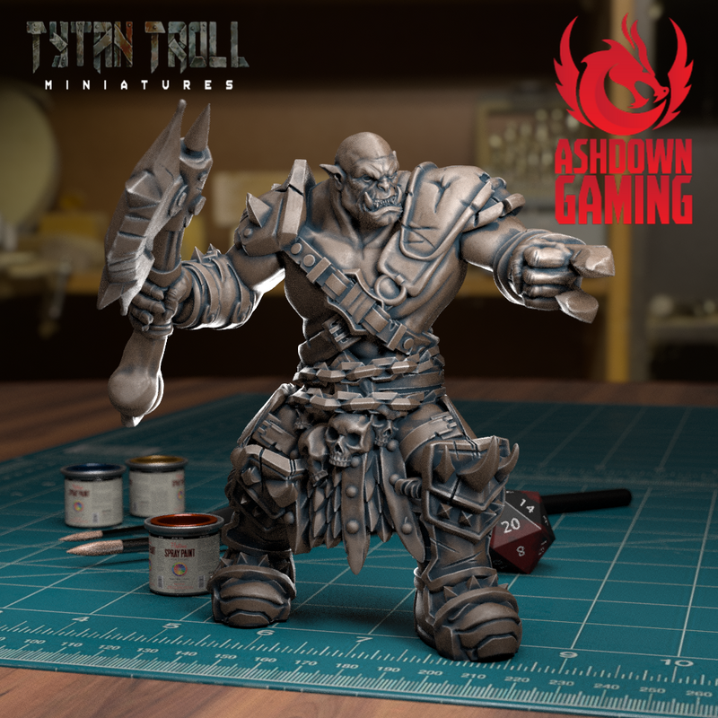 TytanTroll Miniatures - Orc Axeman-Miniature-Ashdown Gaming
