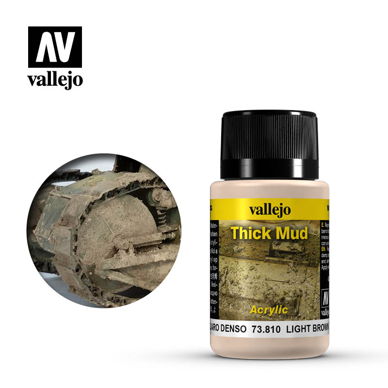 Vallejo Weathering Effects - Light Brown Thick Mud 40ml-Paint-Ashdown Gaming