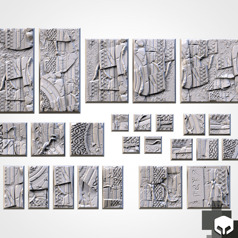 3D Printed Ancestral Ruins Square Bases-3D Print-Ashdown Gaming