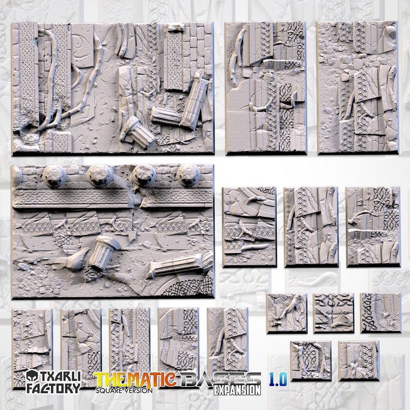 3D Printed Ancestral Ruins Square Bases-3D Print-Ashdown Gaming