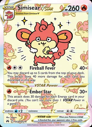 Pokémon TCG: Crown Zenith - GG37 Simisear-Collectible Trading Cards-Ashdown Gaming