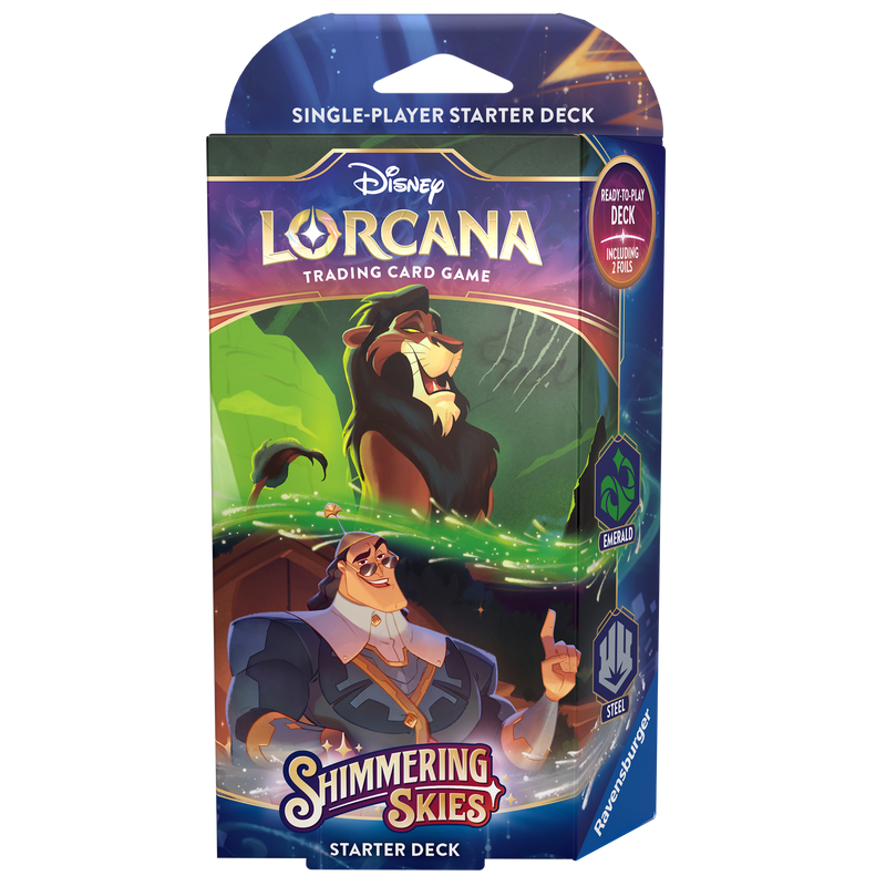 Disney Lorcana: Shimmering Skies - Starter Deck: Scar and Kronk-Collectible Trading Cards-Ashdown Gaming