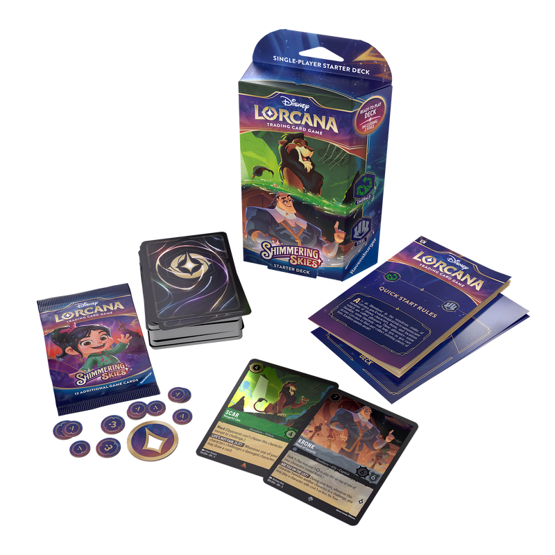 Disney Lorcana: Shimmering Skies - Starter Deck: Scar and Kronk-Collectible Trading Cards-Ashdown Gaming