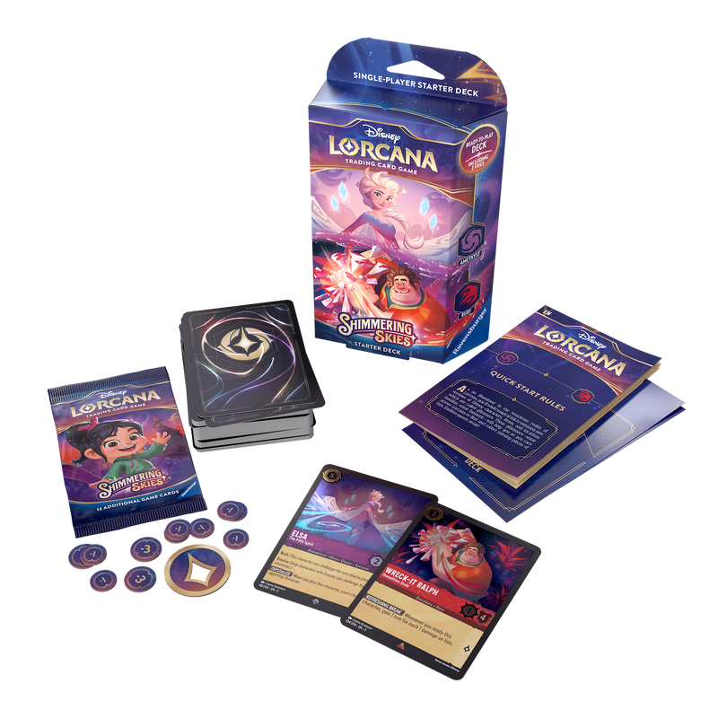 Disney Lorcana: Shimmering Skies - Starter Deck: Elsa and Wreck-it Ralph-Collectible Trading Cards-Ashdown Gaming