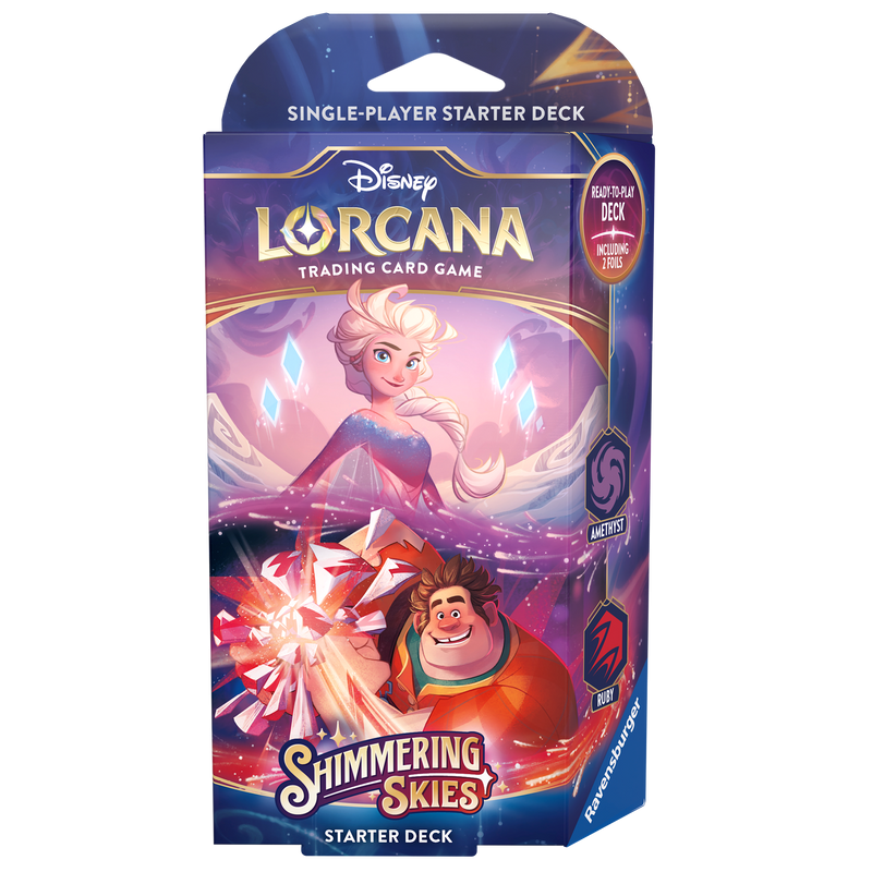 Disney Lorcana: Shimmering Skies - Starter Deck: Elsa and Wreck-it Ralph-Collectible Trading Cards-Ashdown Gaming