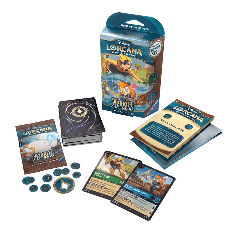 Disney Lorcana: Azurite Sea - Starter Deck: Go Go Tomago and Gadget Hackwrench-Collectible Trading Cards-Ashdown Gaming