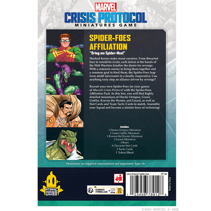 Marvel Crisis Protocol - Spider Foes Affiliation Pack-Ashdown Gaming