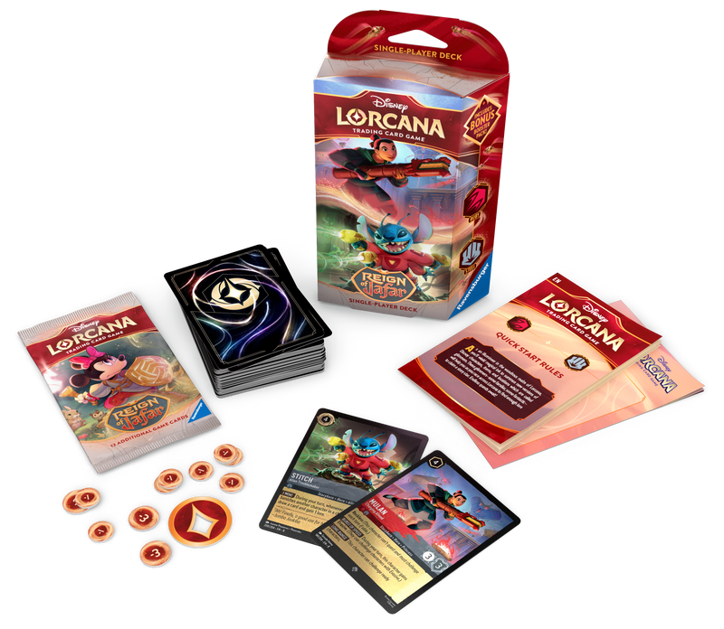 Disney Lorcana: Reign of Jafar - Starter Deck: Mulan and Stitch-Collectible Trading Cards-Ashdown Gaming
