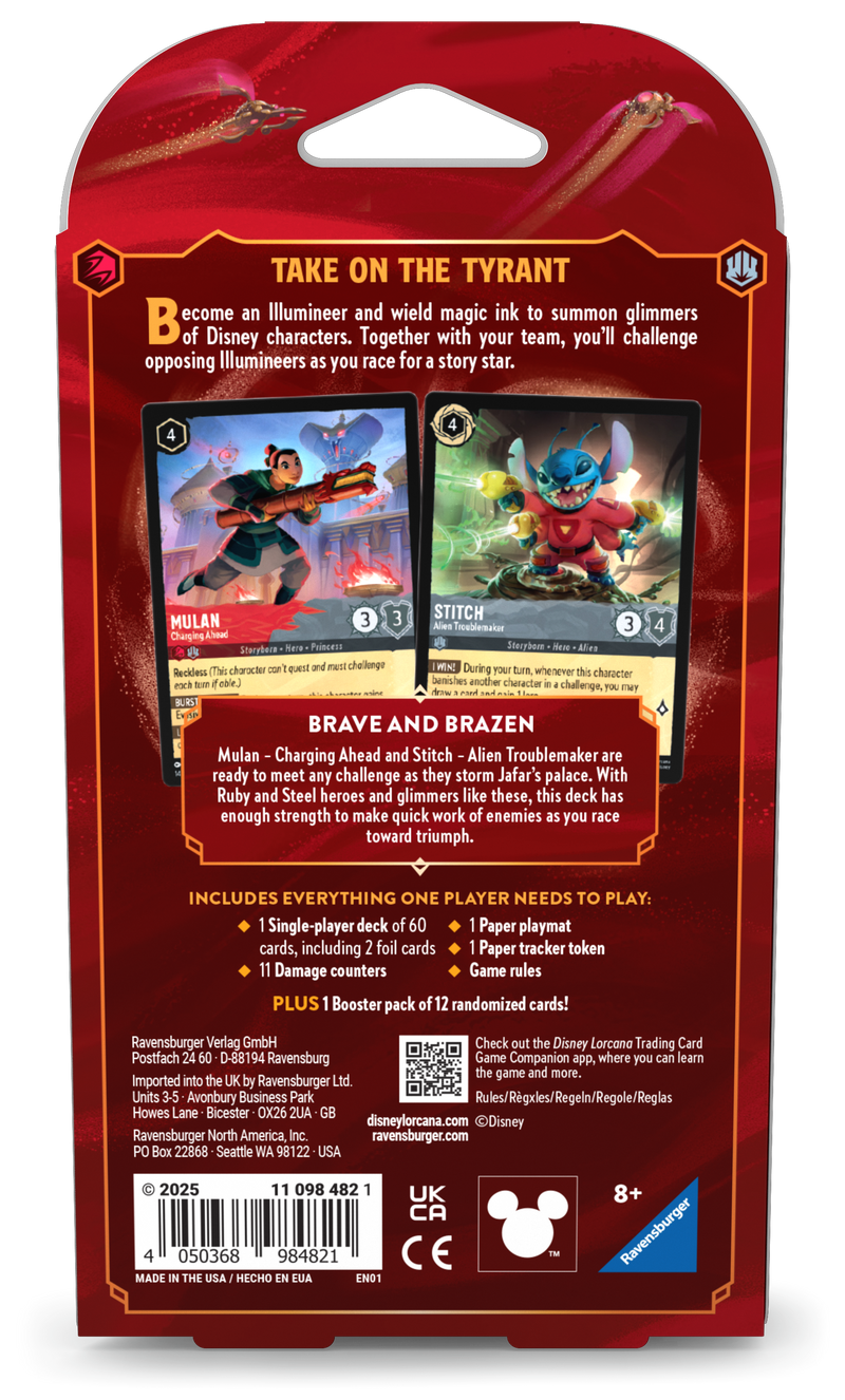 Disney Lorcana: Reign of Jafar - Starter Deck: Mulan and Stitch-Collectible Trading Cards-Ashdown Gaming