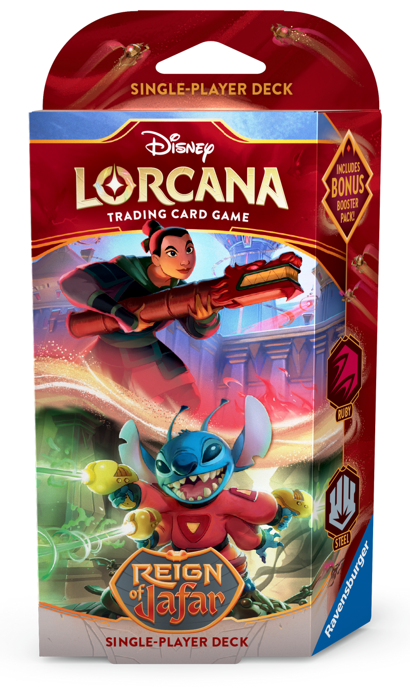 Disney Lorcana: Reign of Jafar - Starter Deck: Mulan and Stitch-Collectible Trading Cards-Ashdown Gaming
