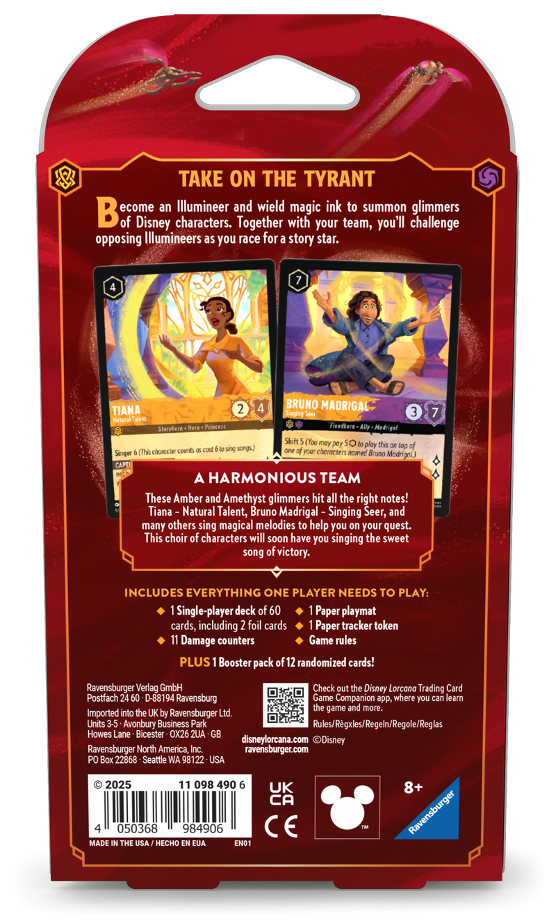 Disney Lorcana: Reign of Jafar - Starter Deck: Tiana and Bruno-Collectible Trading Cards-Ashdown Gaming