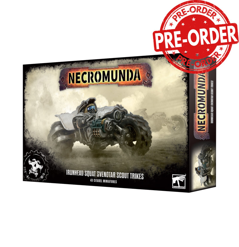 Necromunda - Ironhead Squat Prospectors Svenotar Scout Trikes-Boxed Set-Ashdown Gaming