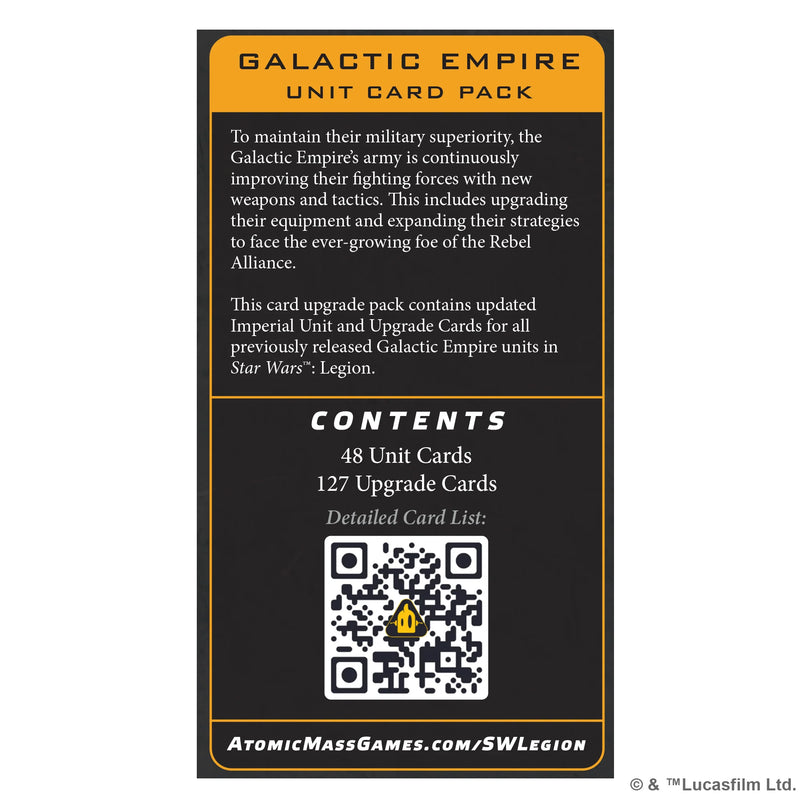 Star Wars Legion: Galactic Empire Unit Card Pack-Commander-Ashdown Gaming