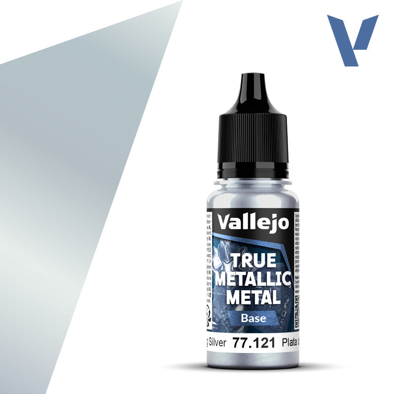 Vallejo True Metallic Metal: Stirling Silver (Base)-Paint-Ashdown Gaming