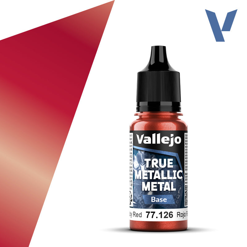 Vallejo True Metallic Metal: Ruby Red (Base)-Paint-Ashdown Gaming