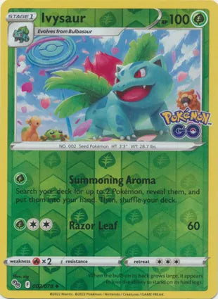 Pokémon TCG: Pokemon GO - 002 Ivysaur Reverse Holo-Collectible Trading Cards-Ashdown Gaming