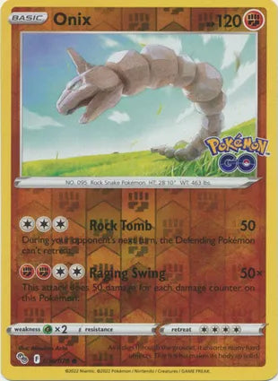 Pokémon TCG: Pokemon GO - 036 Onix Reverse Holo-Collectible Trading Cards-Ashdown Gaming