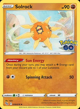 Pokémon TCG: Pokemon GO - 039 Solrock-Collectible Trading Cards-Ashdown Gaming