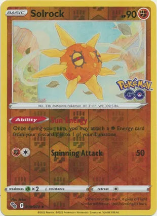 Pokémon TCG: Pokemon GO - 039 Solrock Reverse Holo-Collectible Trading Cards-Ashdown Gaming