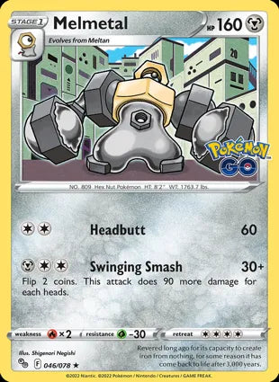 Pokémon TCG: Pokemon GO - 046 Melmetal Holo-Collectible Trading Cards-Ashdown Gaming