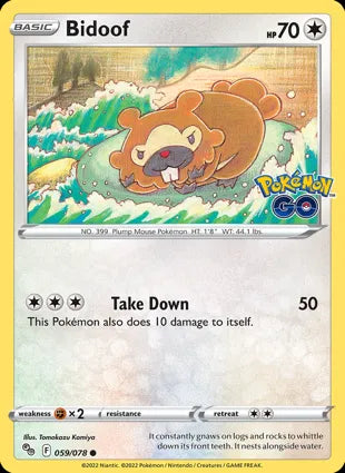 Pokémon TCG: Pokemon GO - 059 Bidoof-Collectible Trading Cards-Ashdown Gaming