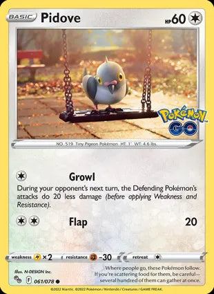Pokémon TCG: Pokemon GO - 061 Pidove-Collectible Trading Cards-Ashdown Gaming