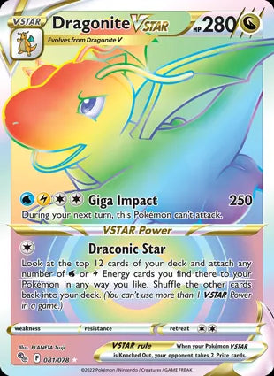 Pokémon TCG: Pokemon GO - 081 Dragonite VSTAR-Collectible Trading Cards-Ashdown Gaming