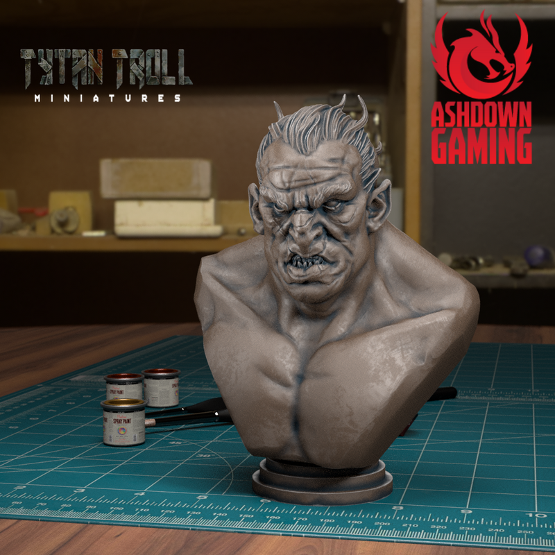 TytanTroll Miniatures: Half Orc Bust-Bust-Ashdown Gaming