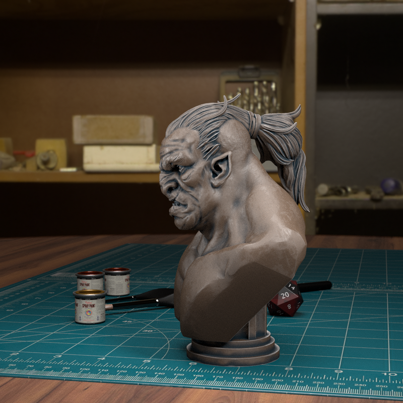 TytanTroll Miniatures: Half Orc Bust-Bust-Ashdown Gaming