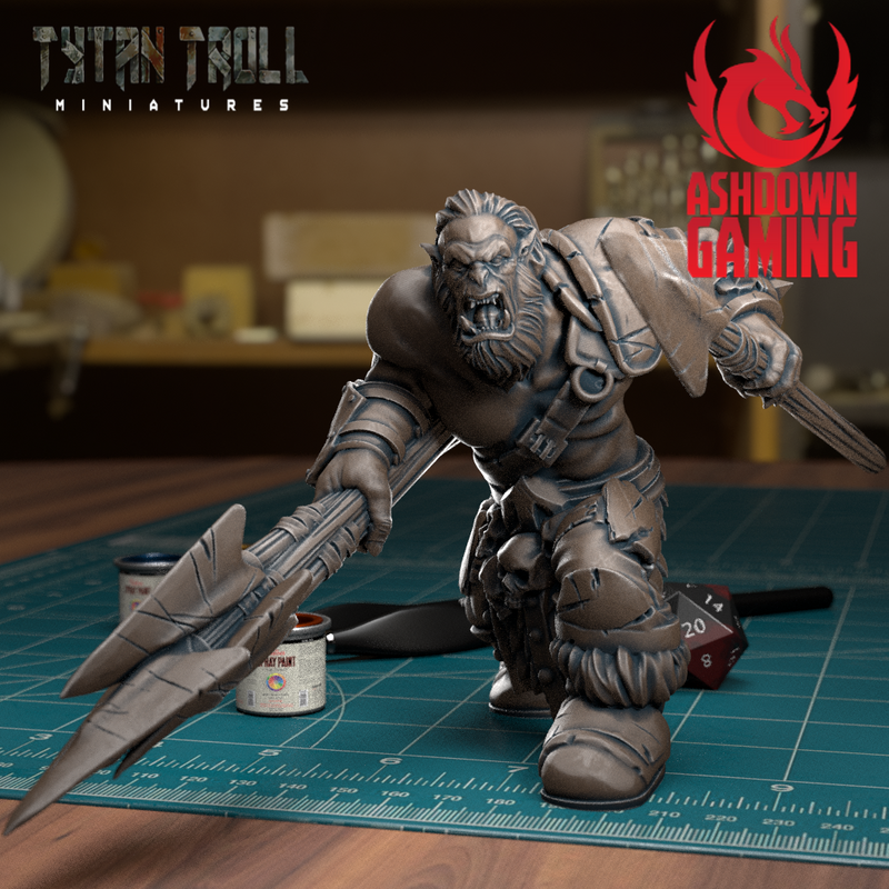TytanTroll Miniatures - Orc Spearman 2-Miniature-Ashdown Gaming