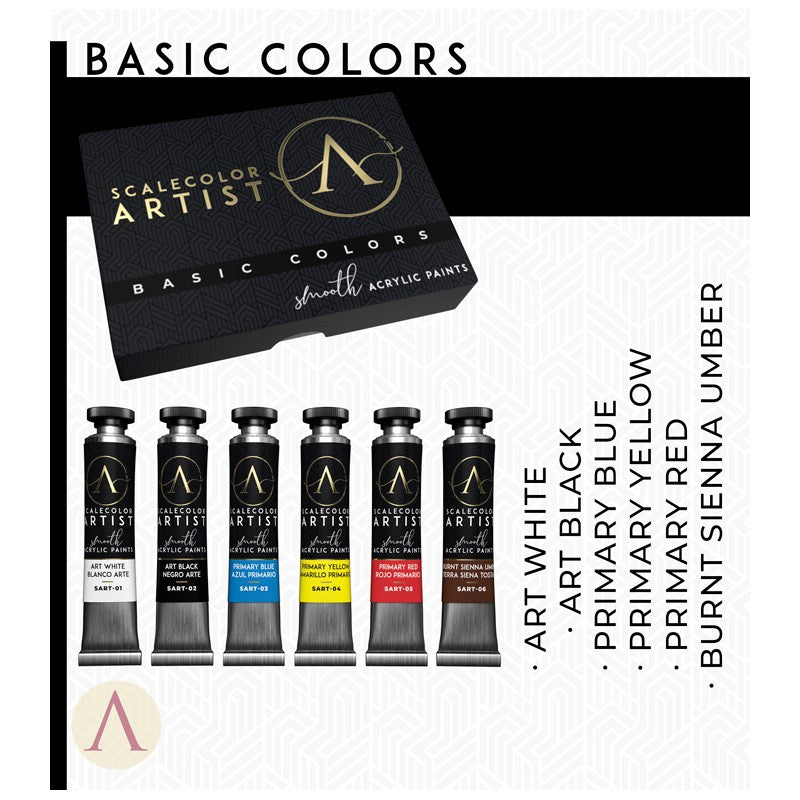 Scalecolor - Artist Range: Basic Colours Paint Set-Art & Craft Paint-Ashdown Gaming