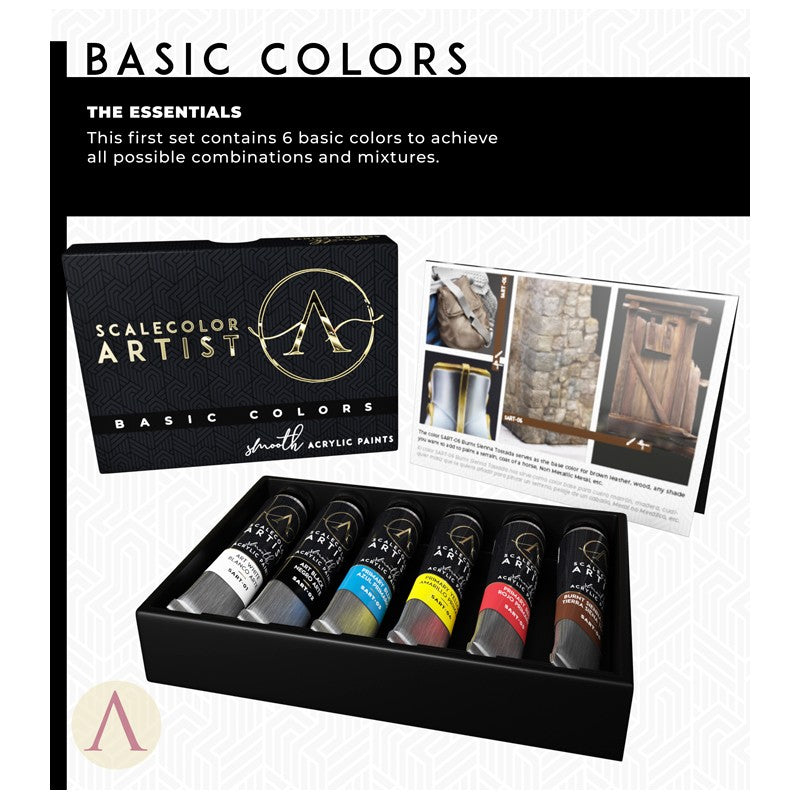 Scalecolor - Artist Range: Basic Colours Paint Set-Art & Craft Paint-Ashdown Gaming