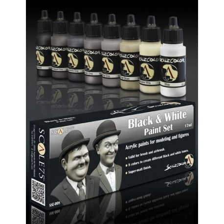 Scalecolor - Black and White Paint Set-Art & Craft Paint-Ashdown Gaming