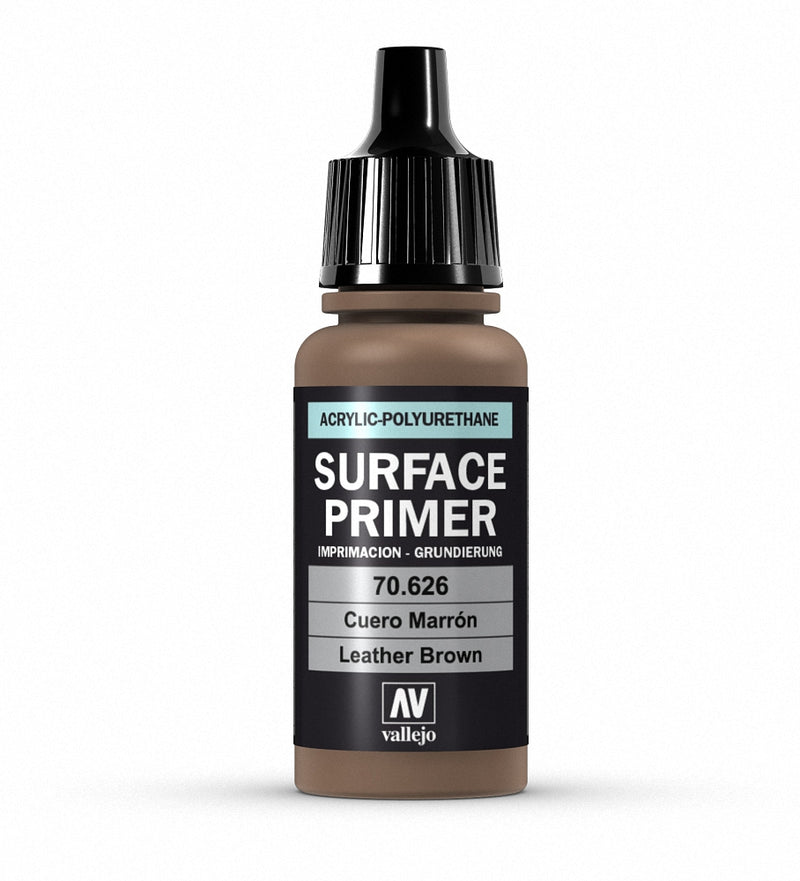 Vallejo Polyurethane Primer: Leather Brown 17ml-Primer-Ashdown Gaming