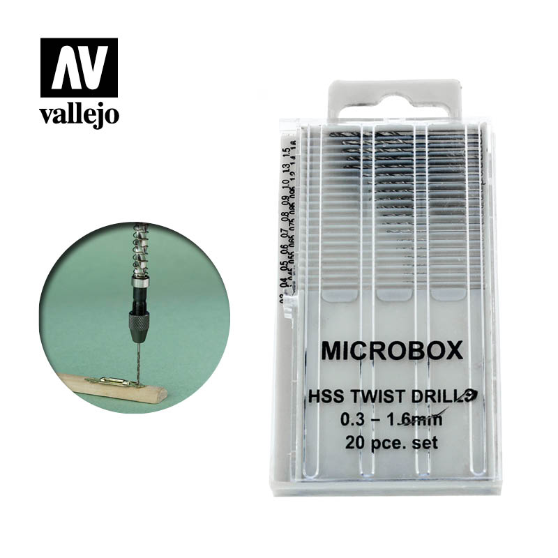 Vallejo Microbox Drill Set (20) 0.3-1.6mm-Tool-Ashdown Gaming