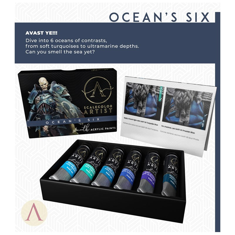 Scalecolor - Artist Range: Ocean's Six Paint Set-Art & Craft Paint-Ashdown Gaming