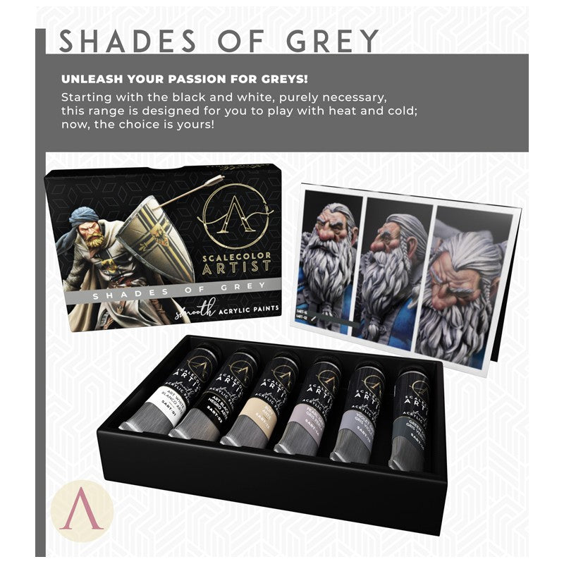Scalecolor - Artist Range: Shades of Grey Paint Set-Art & Craft Paint-Ashdown Gaming