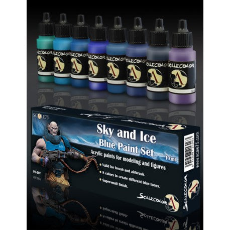 Scalecolor - Sky and Ice Blue Paint Set-Art & Craft Paint-Ashdown Gaming